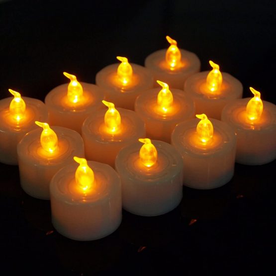 EZI 48 Pcs Flameless Flickering LED Tealight Candle Amber Light for Wedding - Image 3