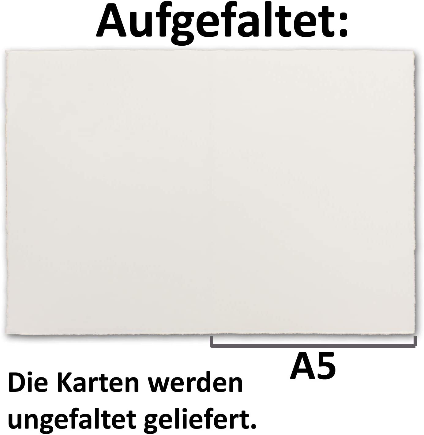 NEUSER PAPIER 50 x DIN A5 Vintage Folding Cards, Handmade Paper, 148 x 210 mm (Open: 210 x 297 mm), Doubled - Image 3