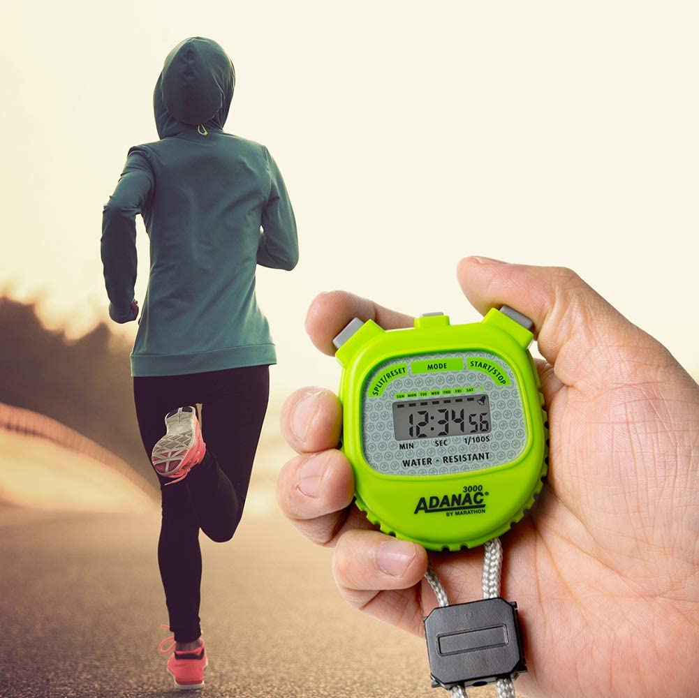 Marathon Adanac 3000 Sports Digital Stopwatch Timer, Green, 1 - Image 2