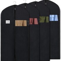 Syeeiex Clothes Cover Protector Bags with Transparent Window 100GSM Non-Woven Coat Bags for Wardrobe and Travel Dustproof Clothes Covers(4 Pack,60cm*152cm)