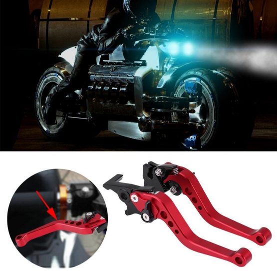 Motorcycle Brake Lever, 1 Pair 7/8" 22mm Universal Motorbike Brake Lever 125cc Pit Bike Clutch and Lever Pit Bike Front Brake Lever Motorbike Accessories Red - Image 2