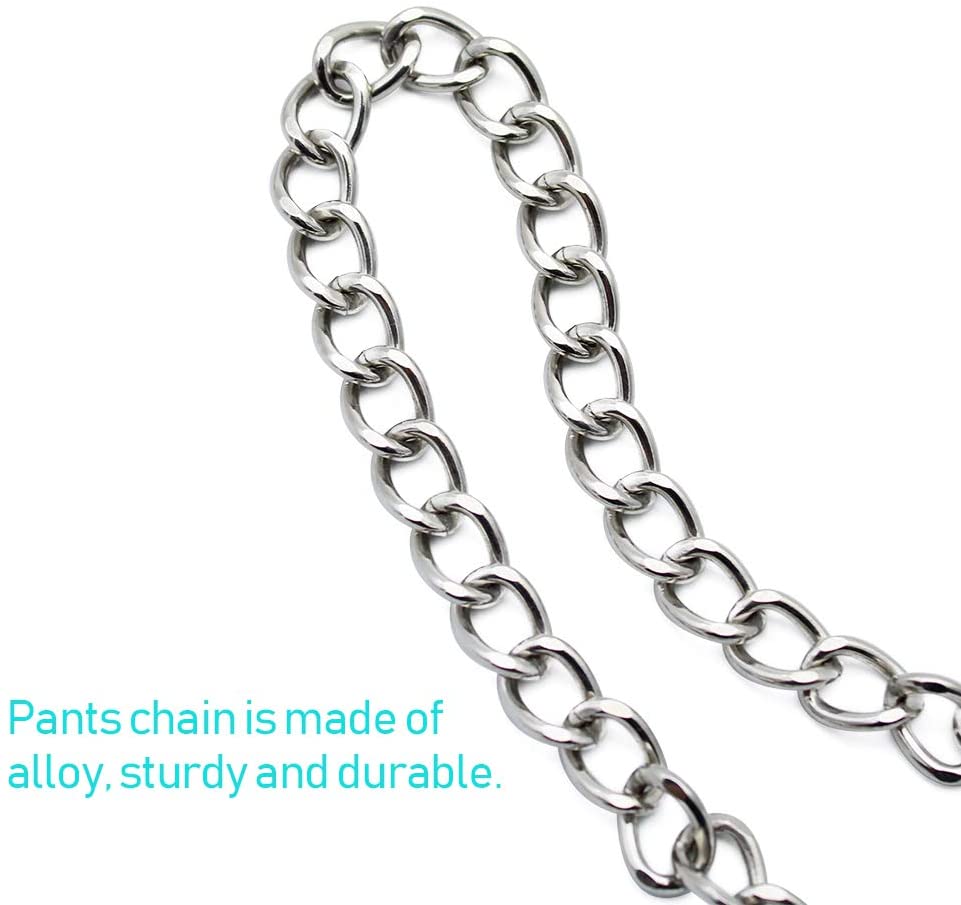 KingYH 2 Pack 54cm Chain for Jeans Pants Chain Trousers Pocket Chain