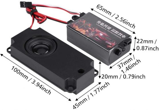 Dilwe RC Car Engine Sound Simulator, Remote Control Car Sound Engine Simulated Module Set with 1 Speaker for 1/10 Vehicle Cars Model(One Speaker) - Image 2