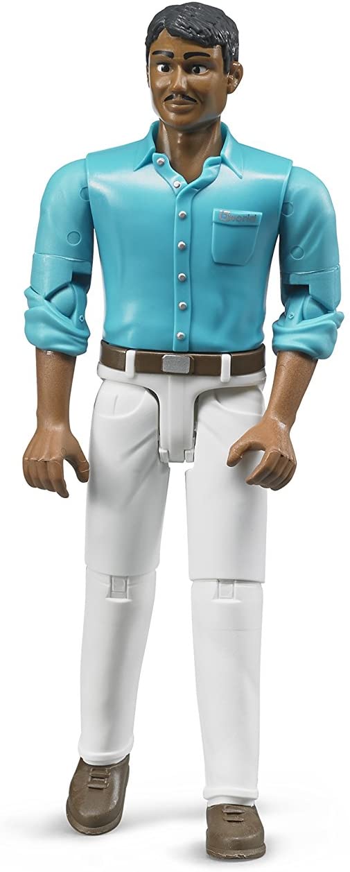Bruder 60003 Man Figure - Medium Skin & White Jeans 1:16 Scale Toy Worker Compatible with All Vehicles & Playsets - Image 2