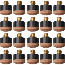 ZHIYE Screw on Tips 10 mm 0.4 inch Cue Tips Screw On for Pool Cues and Snooker Easy to fit, 20 pieces Brown