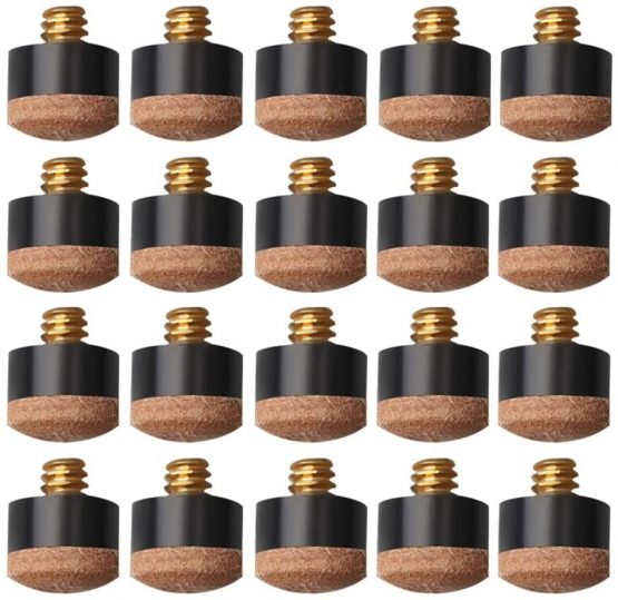 ZHIYE Screw on Tips 10 mm 0.4 inch Cue Tips Screw On for Pool Cues and Snooker Easy to fit, 20 pieces Brown