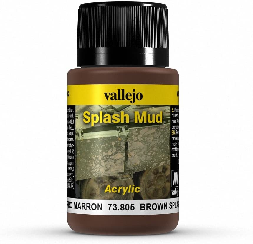 Vallejo 40 ml "Brown Splash Mud" Weathering Effect Bottle, 40 ml (Pack of 1)