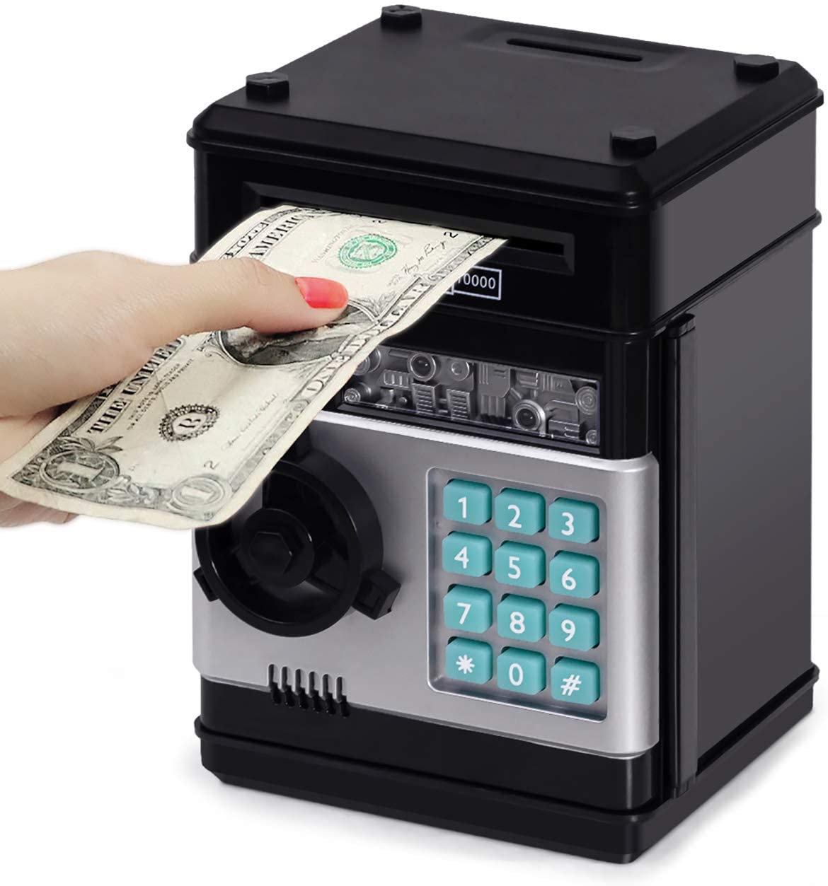 Highttoy Electronic Piggy Bank for Kids Password Safe Money Box for Kids ATM Savings Bank Toys Gifts for 3-12 Year Old Boys Girls