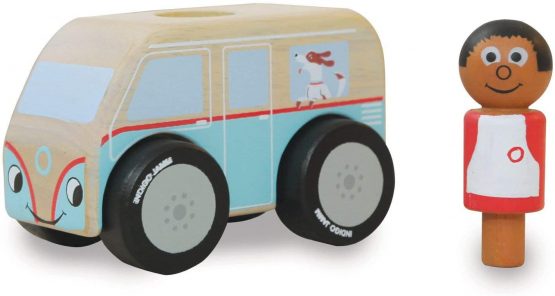 Indigo Jamm Mini Chunky Wooden vehicle toys for Ages 18 Months + (Mini Colin Campervan)| Play Vehicle Role Play Toy - Image 2