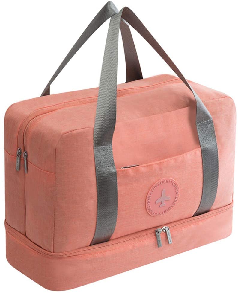 Kaxich Sports Bag with Shoe Compartment Waterproof Travel Bag Large Capacity Handbag for Men and Women, Orange
