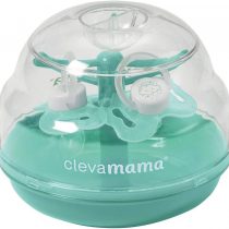ClevaMama Soother Tree® Sterilizer for Microwave (up to 6 Dummies), Ultra - Fast, with Portable Storage Case and 2 Baby Soothers Included – Turquoise - 14.6 x 11.9 x 12 cm