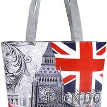 LA HAUTE Canvas Tote Bags Lovely Elephant Owl Print Summer Beach Handbags Shoulder Bags Large Shopping Bags