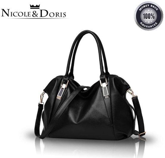 Nicole&Doris New Bag Ladies Classic Casual Fashion Soft Bag Portable Shoulder Bag Women Messenger Bags Women Purse(Black)