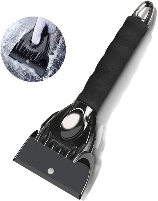 Karvipark Ice Scraper,Car Windscreen Frost & Snow Removal for Truck Pickup Windshield and Window (Black)