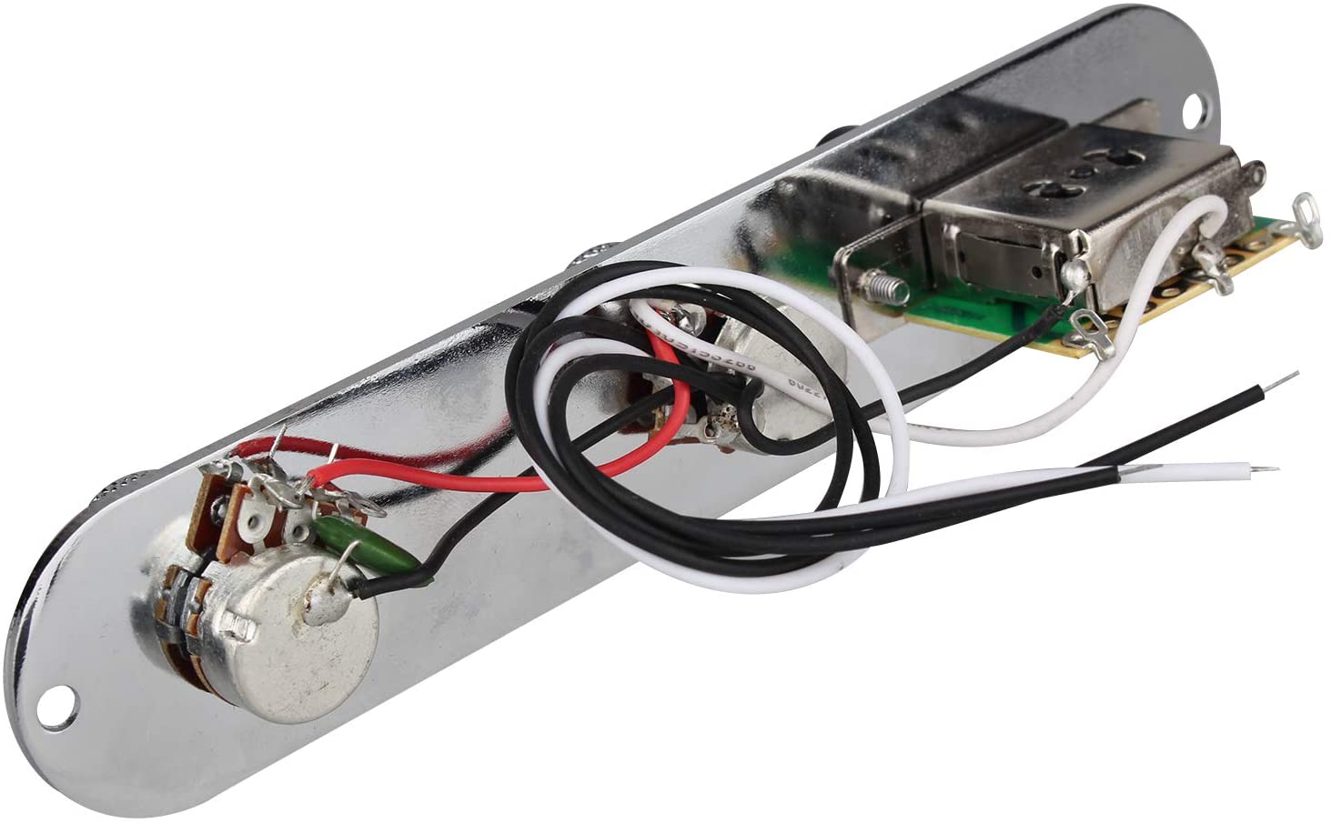 Futheda Telecaster Control Plate 3 Way Switch Loaded Chrome Plated Metal Prewired Tele Guitar Control Plate with Wiring Harness Knobs for Tele Guitar Replacement Parts - Image 4