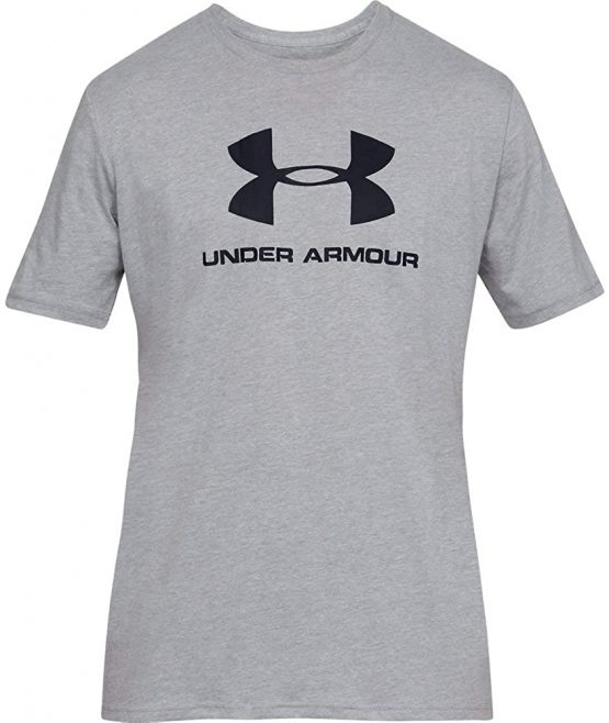 Under Armour Men's Sportstyle Short Sleeve Logo T-Shirt, Black, Small - Image 2