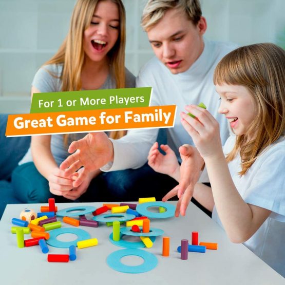 Coogam Wooden Leaning Tower Game - Tumbling Block Toppling Timber Stacking Tower Toy Games Montessori Gift for Kids - Image 4