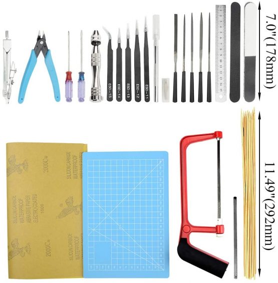 WMYCONGCONG 62 PCS Gundam Model Tools Kit Modeler Basic Tools Hobby Building Tools Kit for Buildings Cars Airplanes Model Assemble Building Repairing and Fixing - Image 2