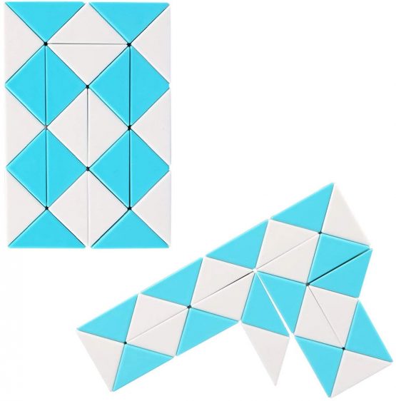 KidsPark Speed Snake, Twist Puzzle Toy 24 Parts Twisty Magic Ruler For Kids & Adults, Blue - Image 3