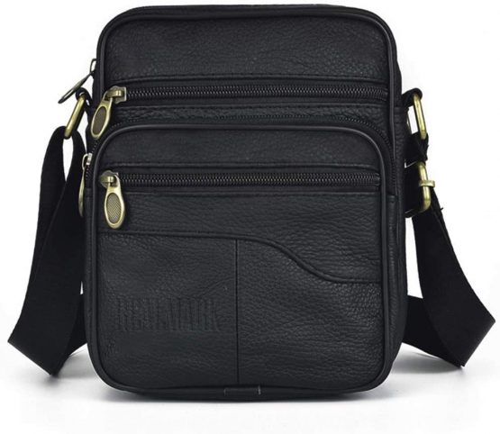Men`s Genuine Leather Bag Crossbody Messenger Shoulder Business Purse Bag Laptop Bag Briefcase …