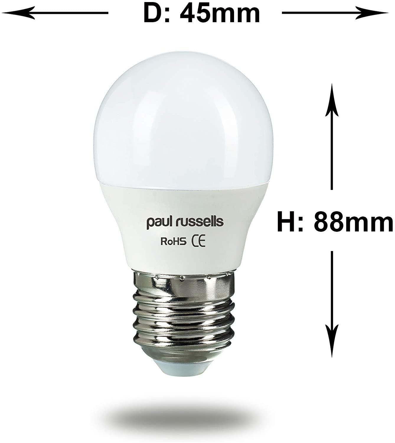 paul russells LED Light Bulbs Edison Screw E27, 45w Incandescent Bulb Equivalent, 7W 600LM LED Bulbs, 3000K Warm White, Classic Frosted G45 ES Candle Energy Saving Light Bulbs, Pack of 3 - Image 3
