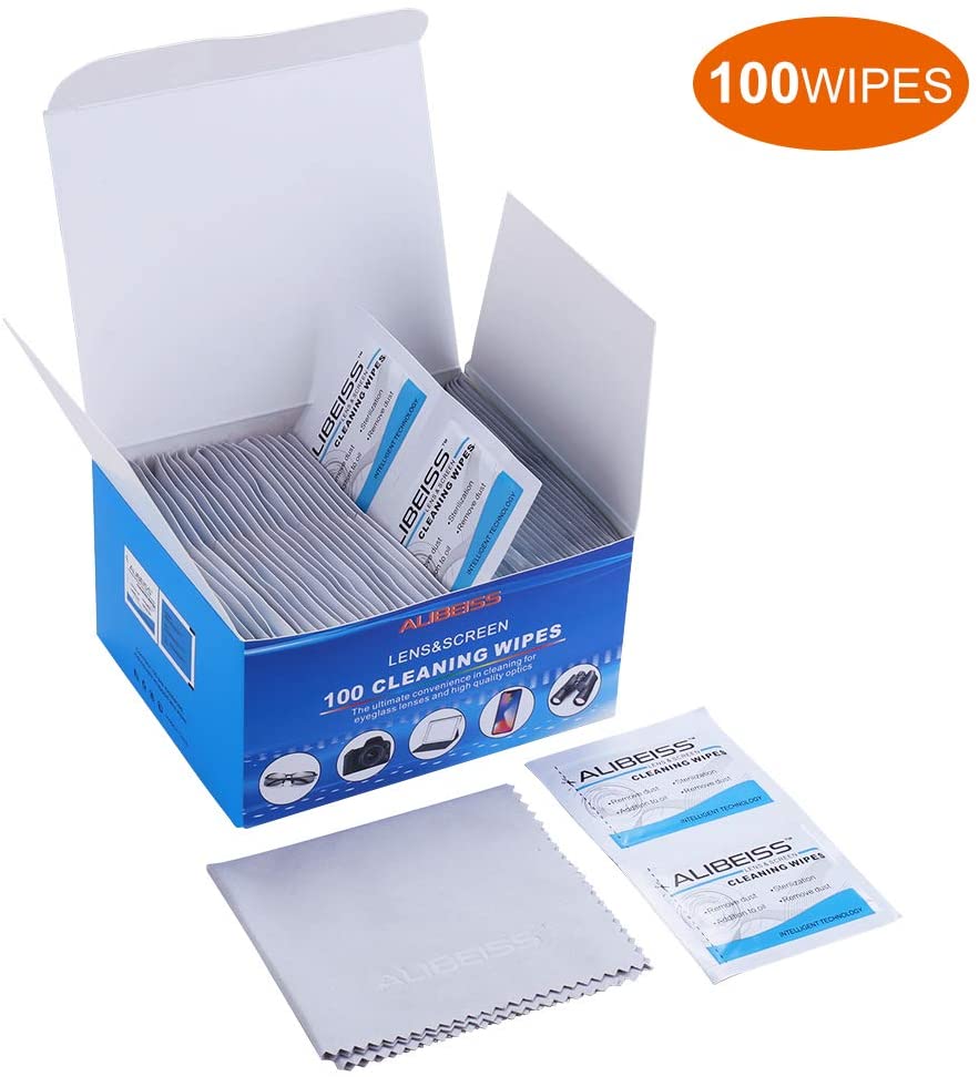 Pre-moistened Lens and Glass Cleaning Wipes,Portable Screen Wipes Travel Cleaner for Glasses Camera, Cell Phone, Smartphone