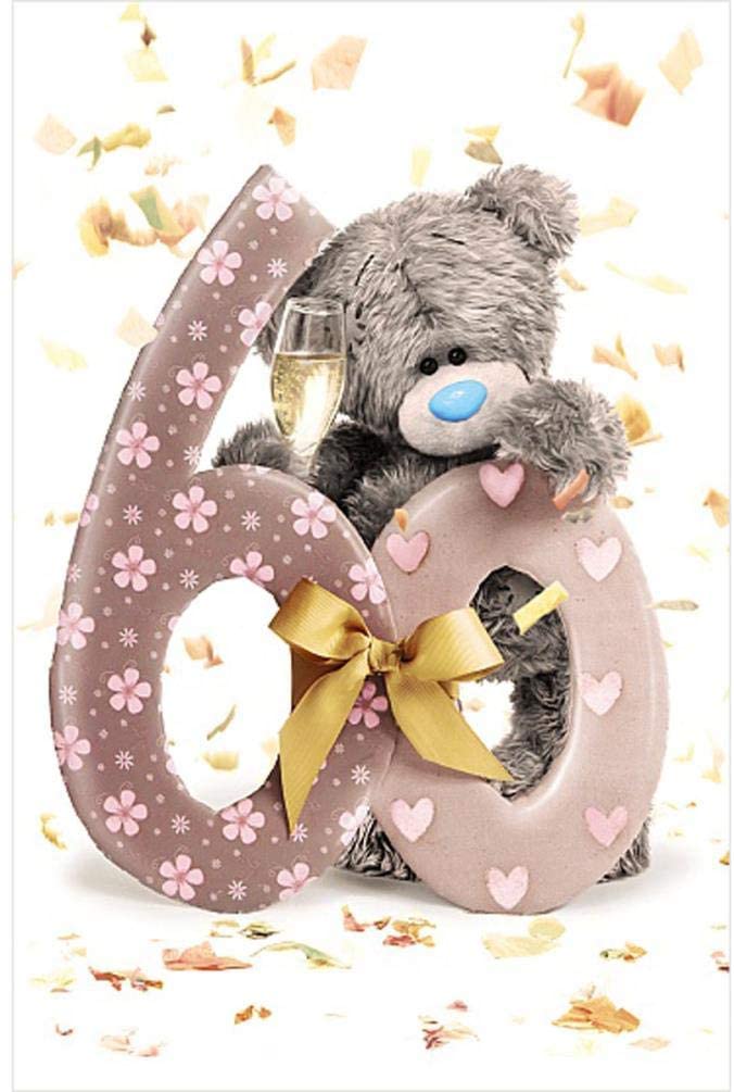 Me to You 60th Birthday Photo Real Card, White,5x8 inch, metallic