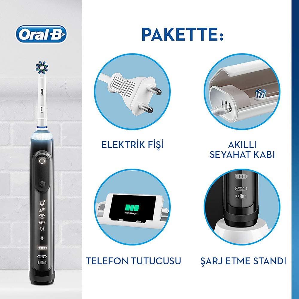 Oral-B Electric Toothbrush Genius 10000N Black, 6 Brushing Modes for Daily Clean Gum Care, Soft Clean, Whitening, PRO Clean - Image 2