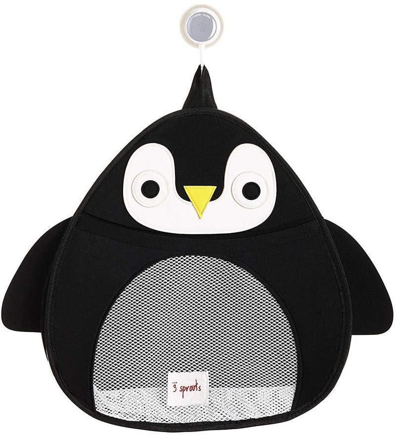 3 Sprouts Bath Storage Caddy - Organizer for Shower Baby and Toys, Penguin, 15" x 13.3" x 0.5"
