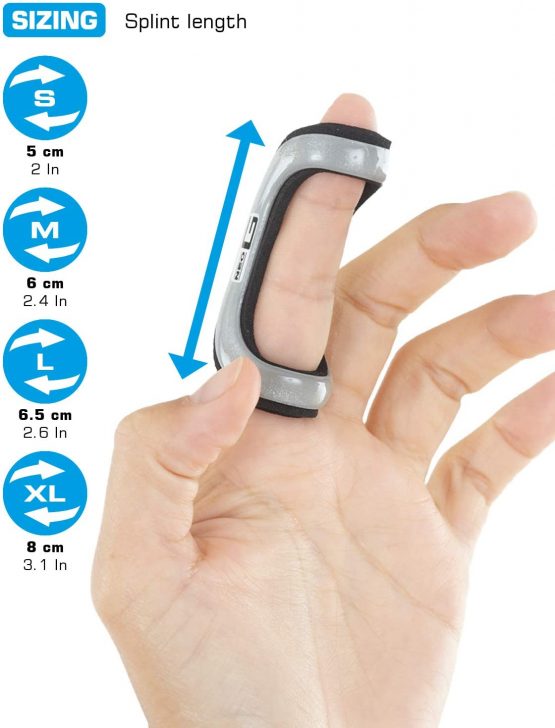 Neo G Finger Splint, Easy-Fit - Support For Trigger Finger, Mallet Finger, Baseball Finger, Strain, Sprains, Broken Fingers, Basketball - Patented Design - Class 1 Medical Device - Large - Grey - Image 3