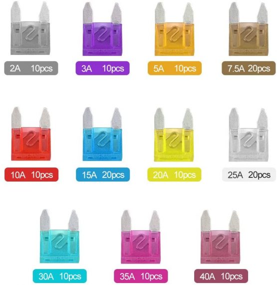 FEPITO 140pcs Mini Car Fuses Assortment Blade Fuse for Auto Car Truck with Storage Case(2A, 3A, 5A, 7.5A, 10A, 15A, 20A, 25A, 30A, 35A, 40A) - Image 2