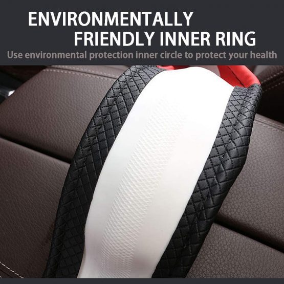 Pahajim Steering Wheel Covers Microfiber Universal 15 Inch/38CM Hand Stitching Breathable Anti-slip Car Wheel Cover Interior Accessories for Auto Van Truck SUV (Black-Grey) - Image 3