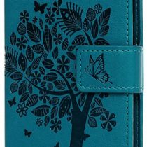 Huawei P20 Lite Case, Premium PU Leather Flip Notebook Wallet Case Embossed Cat Butterfly with Magnetic Stand Card Holder ID Slot Folio Soft Protective Skin Case Cover for Huawei P20 Lite Blue