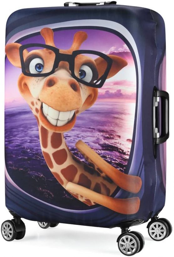 3D Print Giraffe Design Travel Luggage Protector Suitcase Cover 22"-24" Suitcase Dust Cover Size M