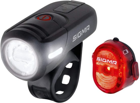 SIGMA SPORT Unisex – Adult's Aura 45 USB/Nugget Lighting Set, Black
