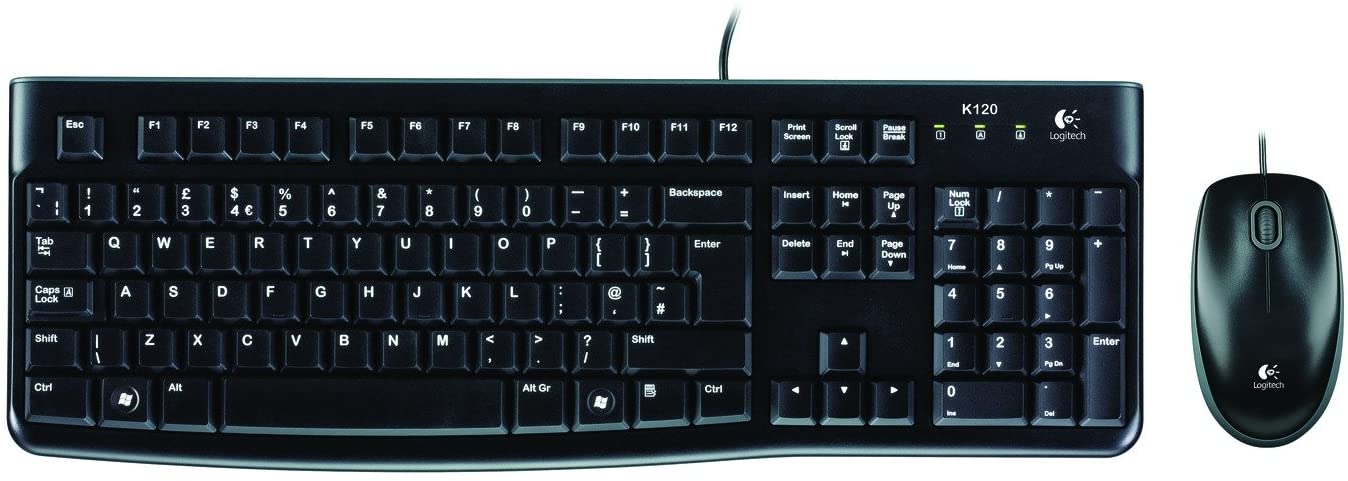 Logitech MK120 Wired Keyboard and Mouse Combo for Windows QWERTY Spanish Layout - Black - Image 2