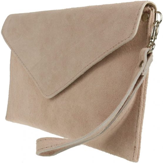 Girly Handbags Italian Suede Leather Envelope Clutch Bag - Image 2