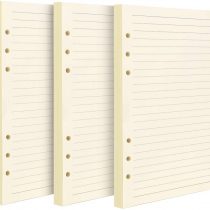 FANDAMEI 3 Pack A5 Filofax Refills Paper - 270 Pages/135 Sheets A5 Insert Ruled Lined Paper, 6 Hole Loose Leaf Punched Paper Refill for Diary Notebook, A5 Refillable Planner for School Office Travel