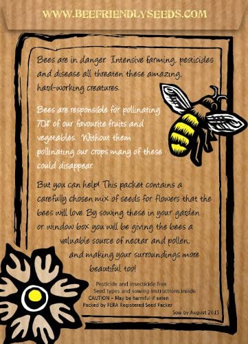 Bee-Friendly Wild Flower Seeds - Great Gardener Gift. Beautiful, Colourful Native British Wild Flowers. UK Grown. RHS Plants for Pollinators Certified Mix. - Image 3