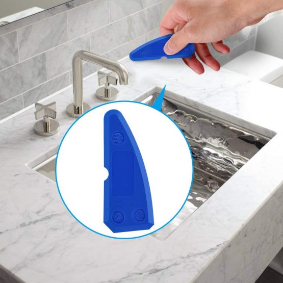 Sealant Finishing Tool,XCOZU 4 Piece Portable Blue Silicone Former Sealant Caulking Tool Kit,Multi-Edge Silicone Sealant Applicator Tool Smoother Mastic Tool Suitable for Kitchens,Bathrooms,etc. - Image 4