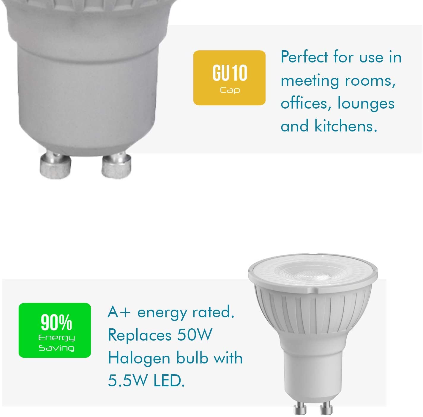 Megaman GU10 Reflector Dimmable LED Lamp, 5.5 Watt, 2800K Colour Temperature, Warm White – BigaMart