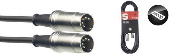 Stagg SMD1 1 m 5 Pin DIN Male Connector Midi Cable