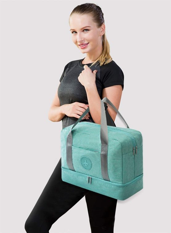 FANDARE Travel Duffel Bag for Women & Men Waterproof Overnight Weekend Bag Lightweight Travel Luggage Bag for Sports, Gym, Vacation Green - Image 2