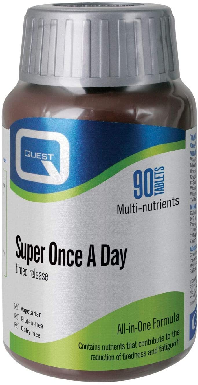 Quest Super Once A Day Multivitamin & Minerals 90x Tablets. 17 Vitamins & 12 Minerals with Vitamin A, B, C, D