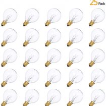 Tomshine G40 Globe Tungsten Incandescent Bulb Lamp 25 Pack E12 Base Socket Holder IP44 Water Resistance Warm White for String Light Home Party Decoration Wedding Function Portable