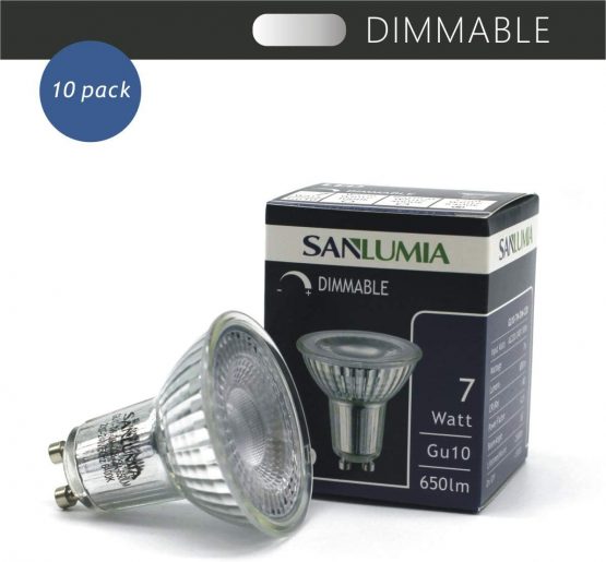 10 X Sanlumia 7W COB Dimmable Gu10 Super Bright 520LM LED Recessed Lighting Spotlight 75W Halogen Equivalent Cool White 6400K - Image 2