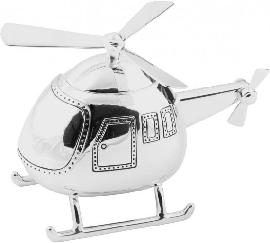 Juliana Bambino Silver Plated Money Box - Helicopter 208L - Image 2