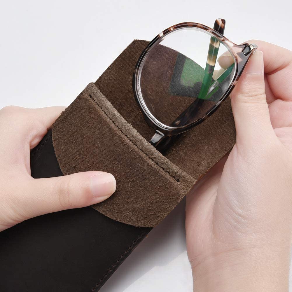 Cizen Leather Case, Leather Pocket Protector Pencil Case, Durable Vintage Pocket Protector for Pen Stylus Touch Pen (Brown) - Image 3