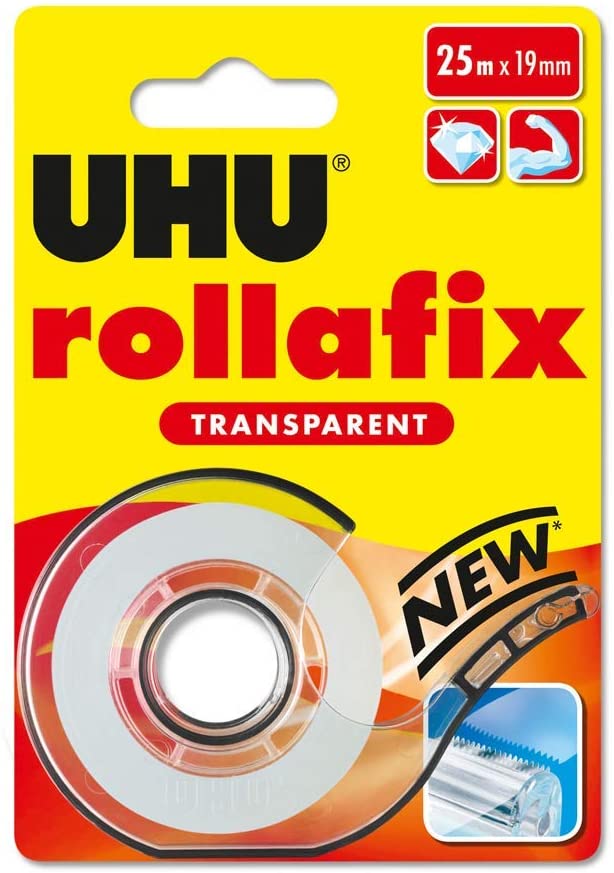 UHU Rollafix Transparent Dispenser Blister 25 m, 19mm x 25 m
