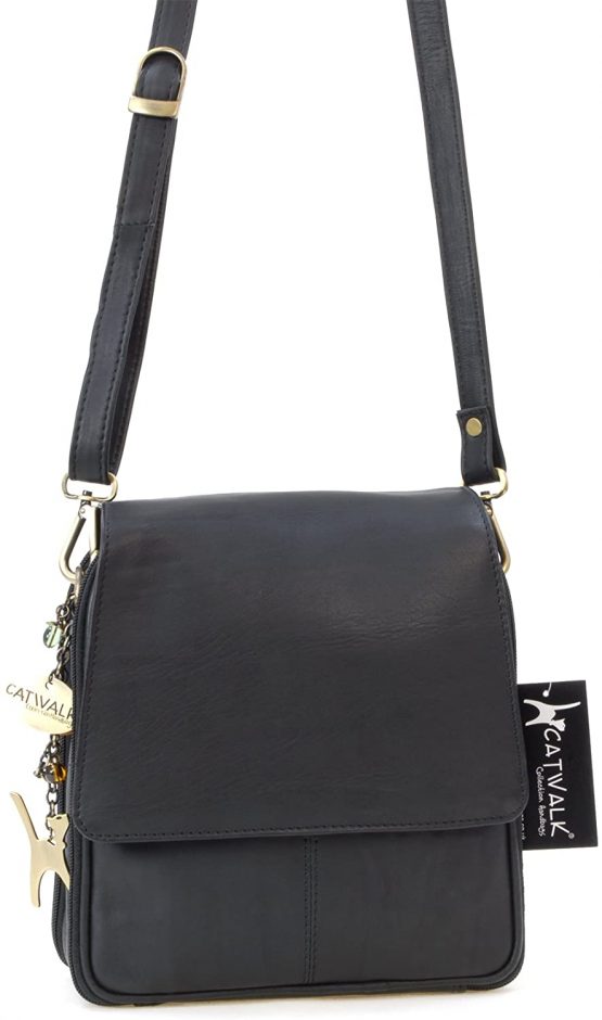 Catwalk Collection Handbags - Women's Leather Cross Body Shoulder Bag - Organiser Messenger with Long Adjustable Strap - METRO - Image 4